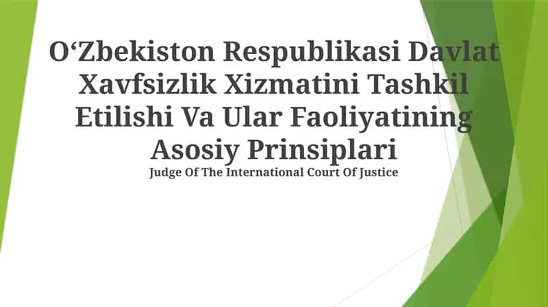 Oʻzbekiston Respublikasi Davlat Xavfsizlik Xizmati Tashkil Etish