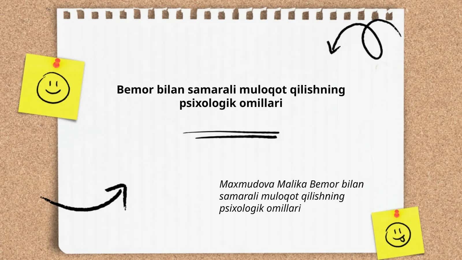 Bemor bilan samarali muloqot qilishning psixologik omillari