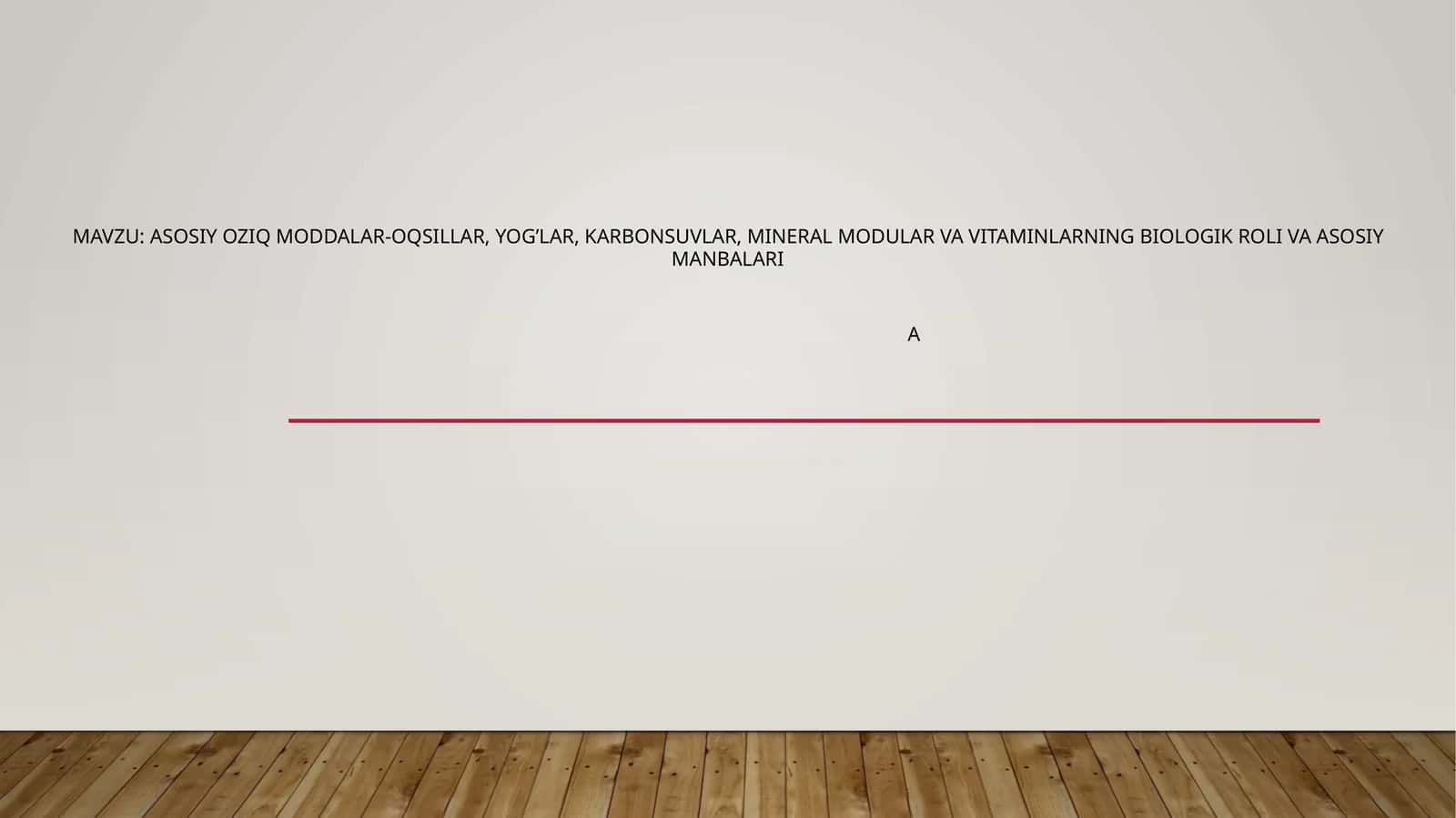 Asosiy oziq moddalar-oqsillar, yog’lar, karbonsuvlar, mineral modular va vitaminlarni biologik roli