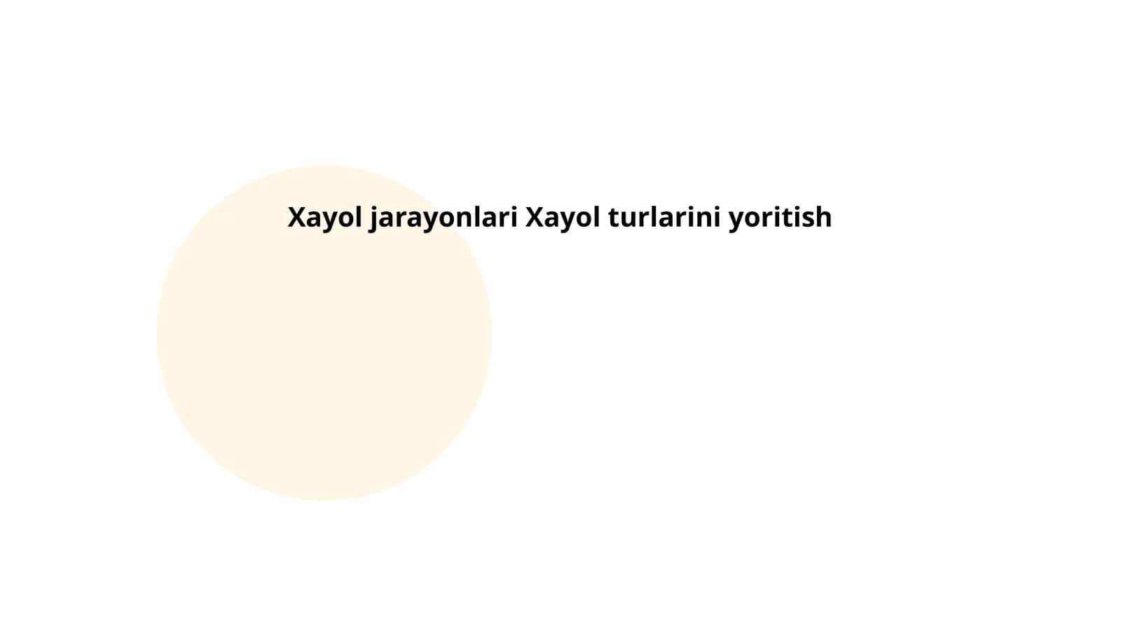 Xayol jarayonlari Xayol turlarini yoritish