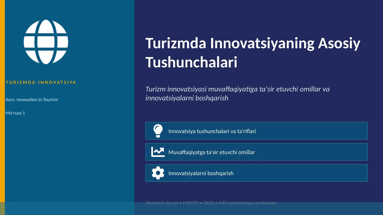 Turizmda INNOVATSIYA