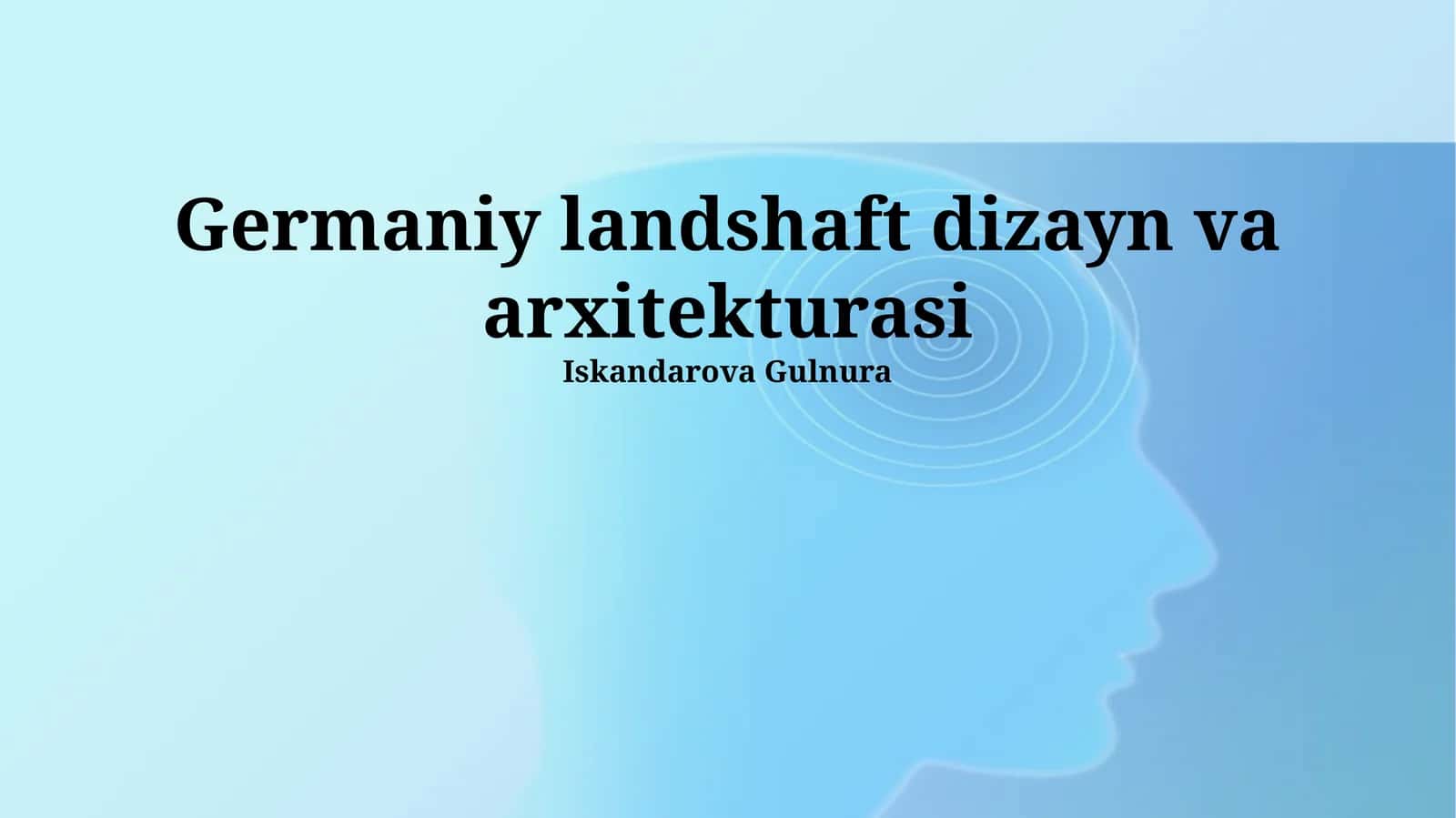 Germaniy landshaft dizayn va arxitekturasi