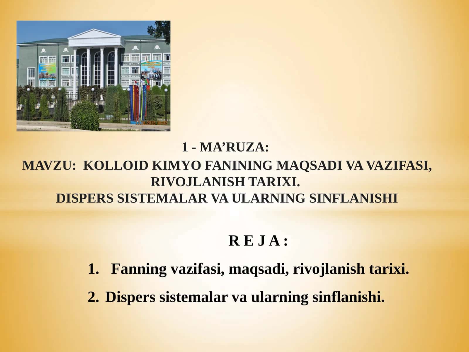 Kolloid Kimyo Fanining Maqsadi va Vazifasi