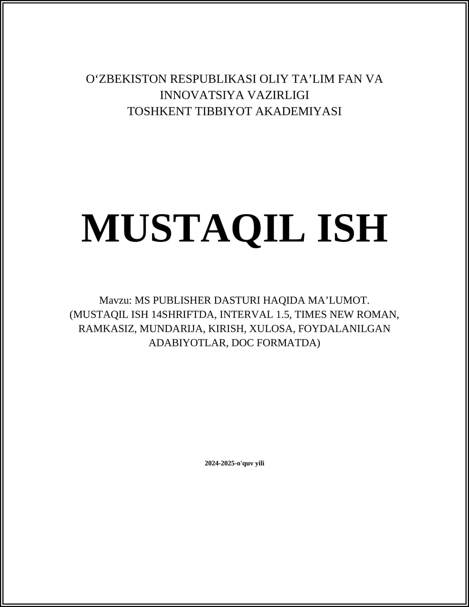 MS Publisher dasturi haqida maʼlumot
