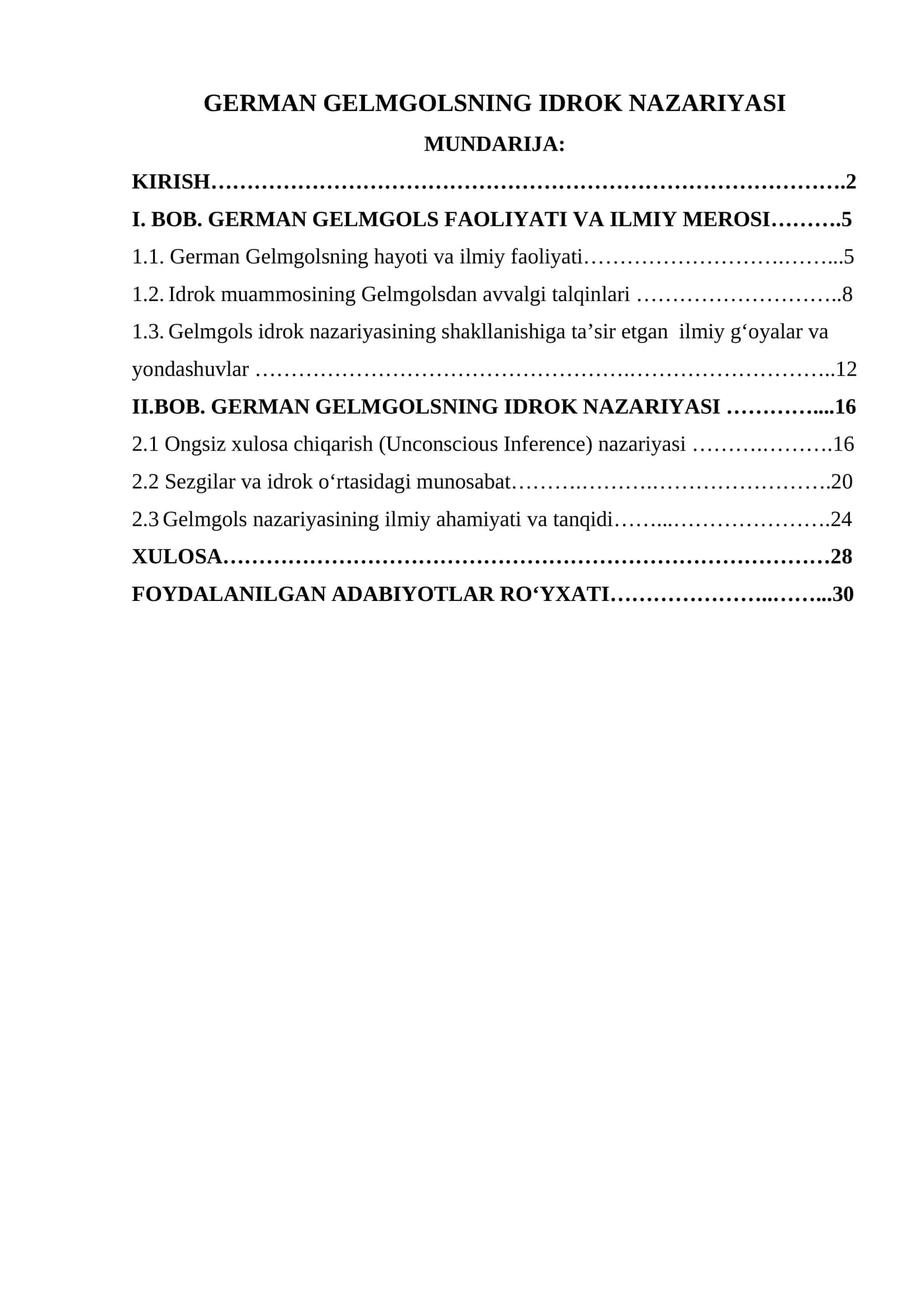 GERMAN GELMGOLSNING IDROK NAZARIYASI
