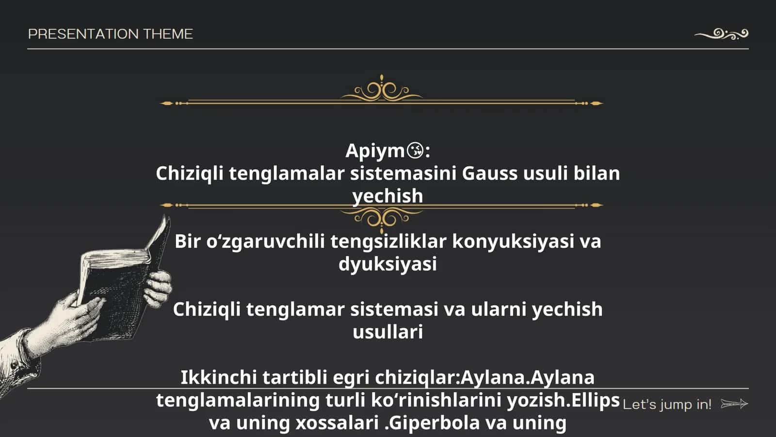 Chiziqli tenglamalar va ularni yechish