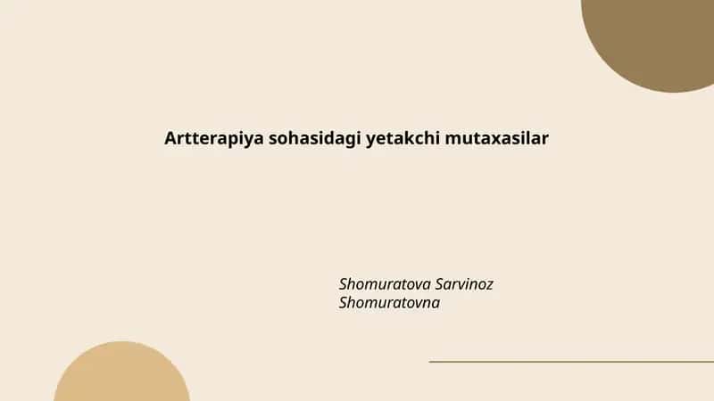 Artterapiya sohasidagi yetakchi mutaxasilar