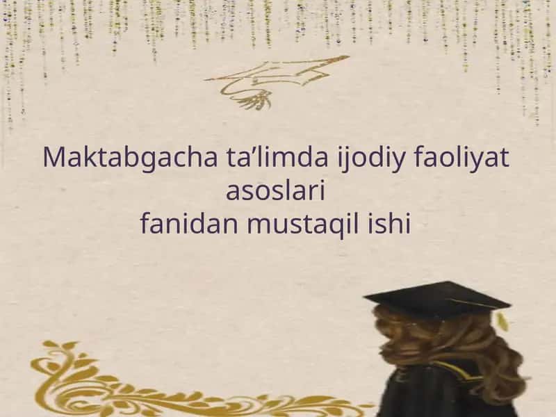 Maktabgacha yoshdagi bolalarni applikatsiya orqali ijodkorligini rivojlantirish.