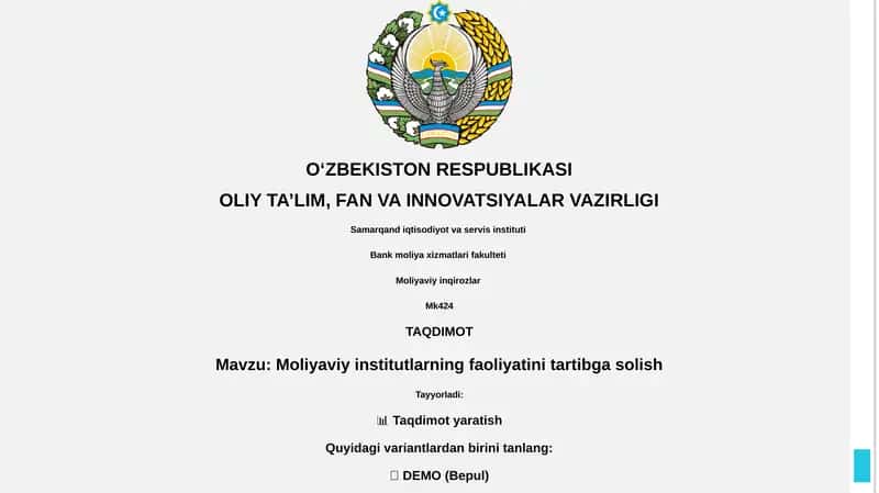 Moliyaviy institutlarning faoliyatini tartibga solish