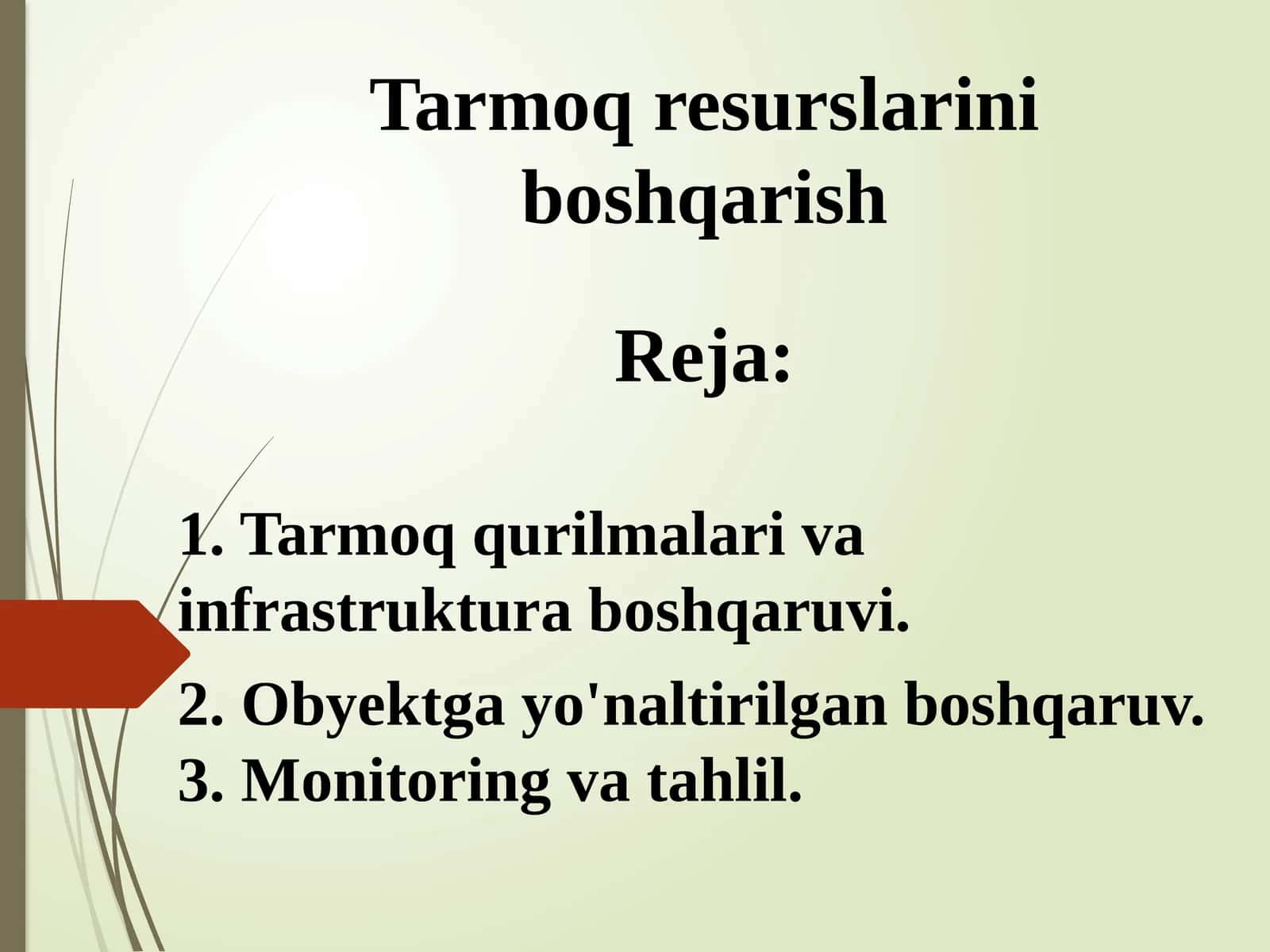 Tarmoq resurslarini boshqarish