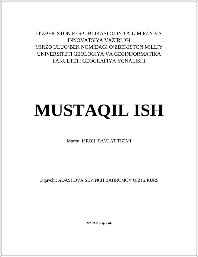 ISROIL DAVLAT TIZIMI