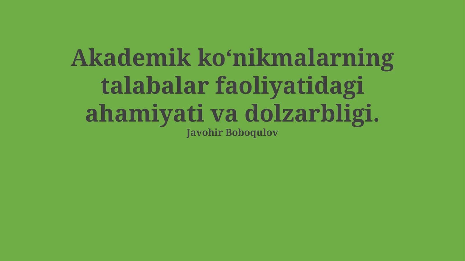 Akademik ko‘nikma tushunchasi