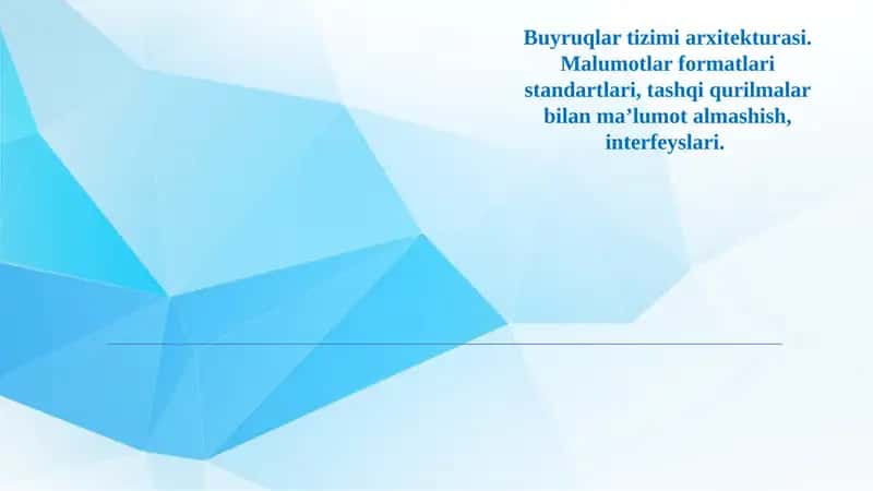 Buyruqlar tizimi arxitekturasi