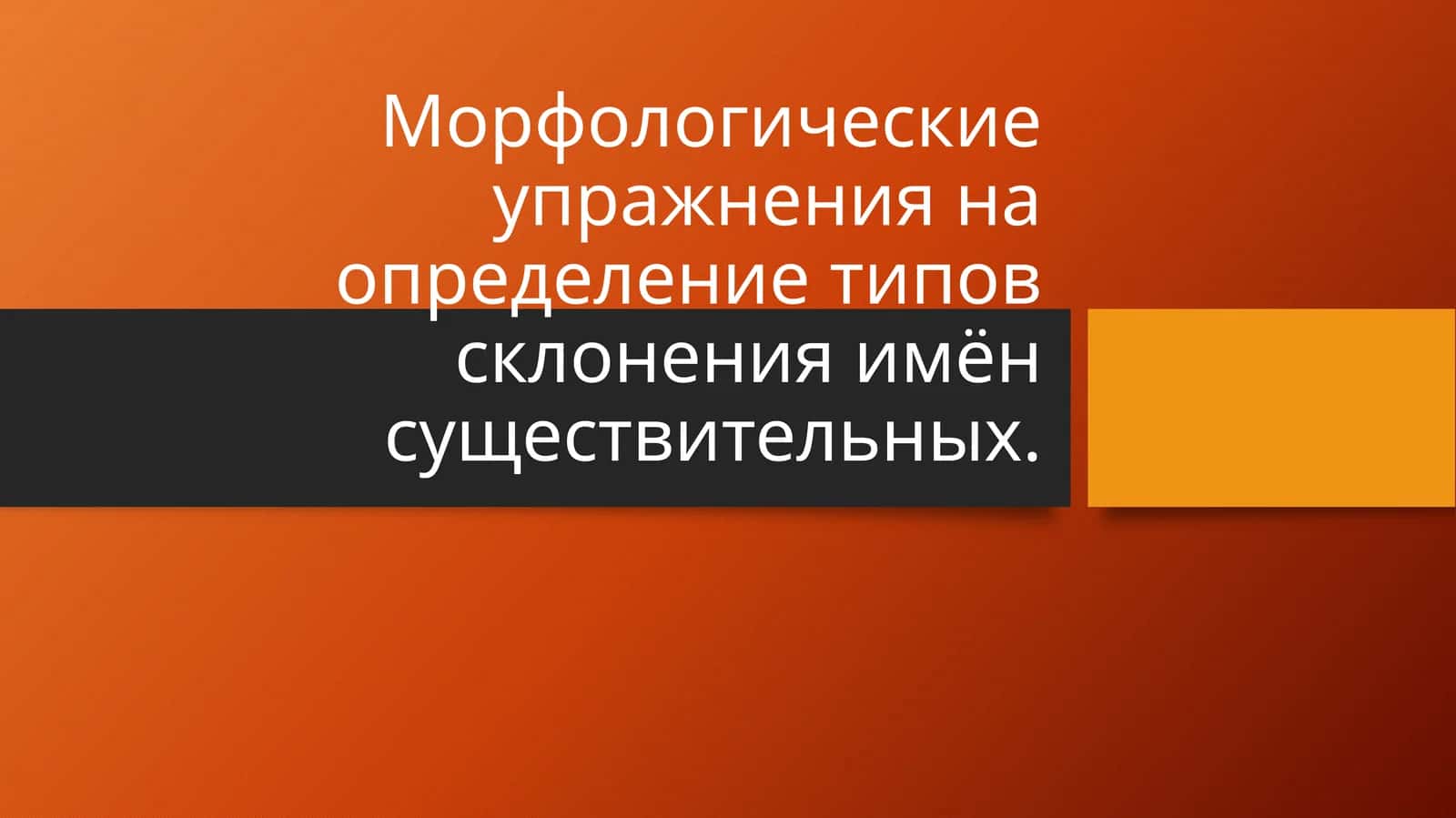 Морфологические упражнения на определение типов склонения имён существительных.