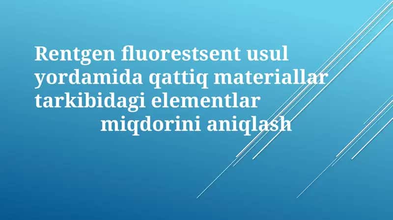 Rentgen-fluoressensiya tahlili