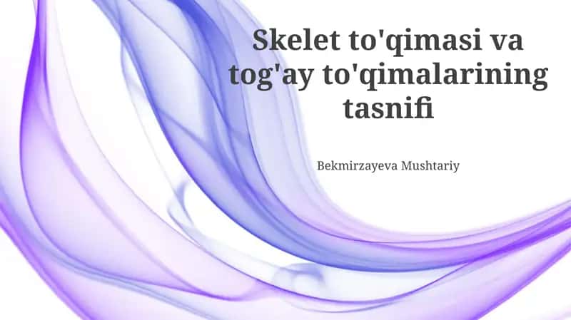 Skelet to'qimasi va tog'ay to'qimalarining tasnifi