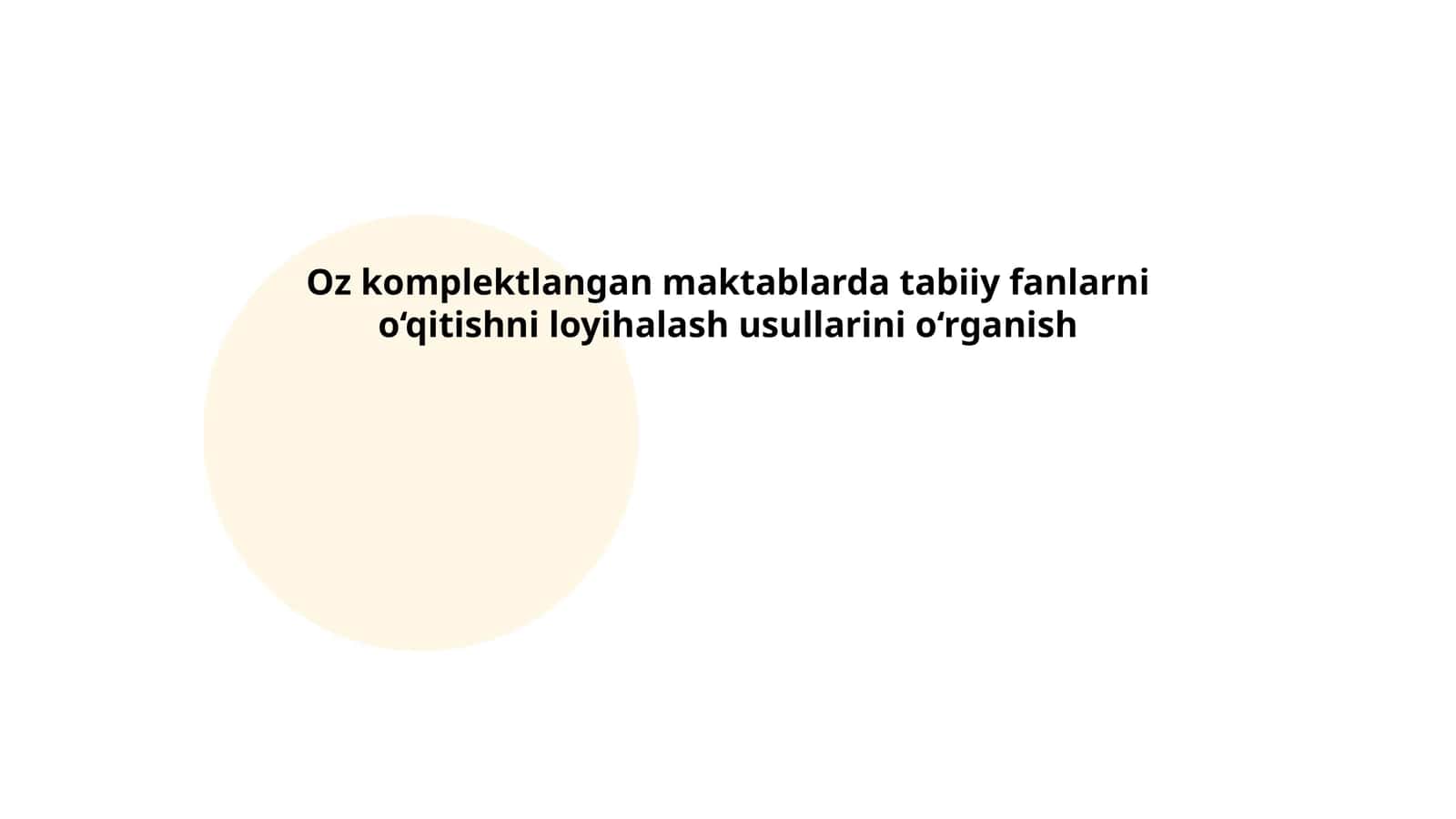 O‘quv dasturlarini loyihalash