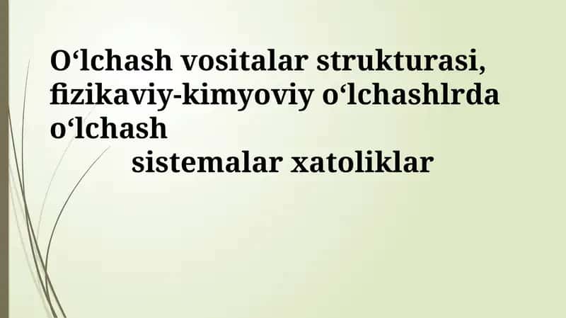 O'lchov asbobining tuzilishi