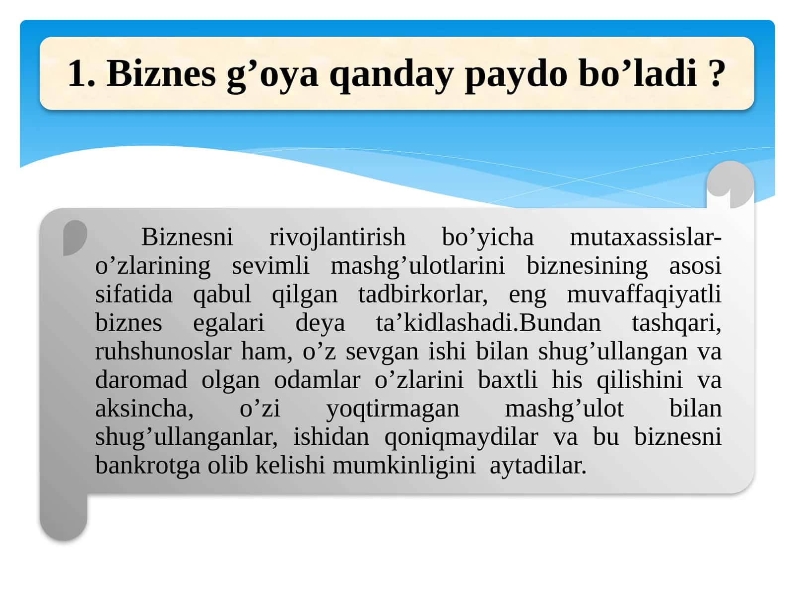 Biznes boshlashdan oldin quyidagi savollarga javob bering