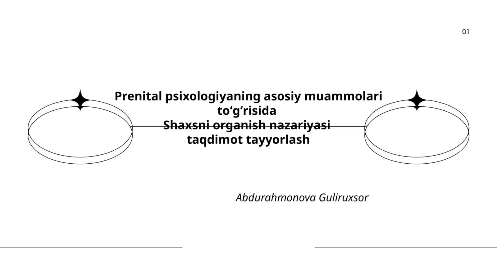 Prenital psixologiyaning asosiy muammolari toʻgʻrisida