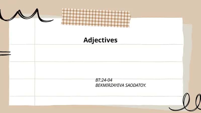 Types of Adjectives
