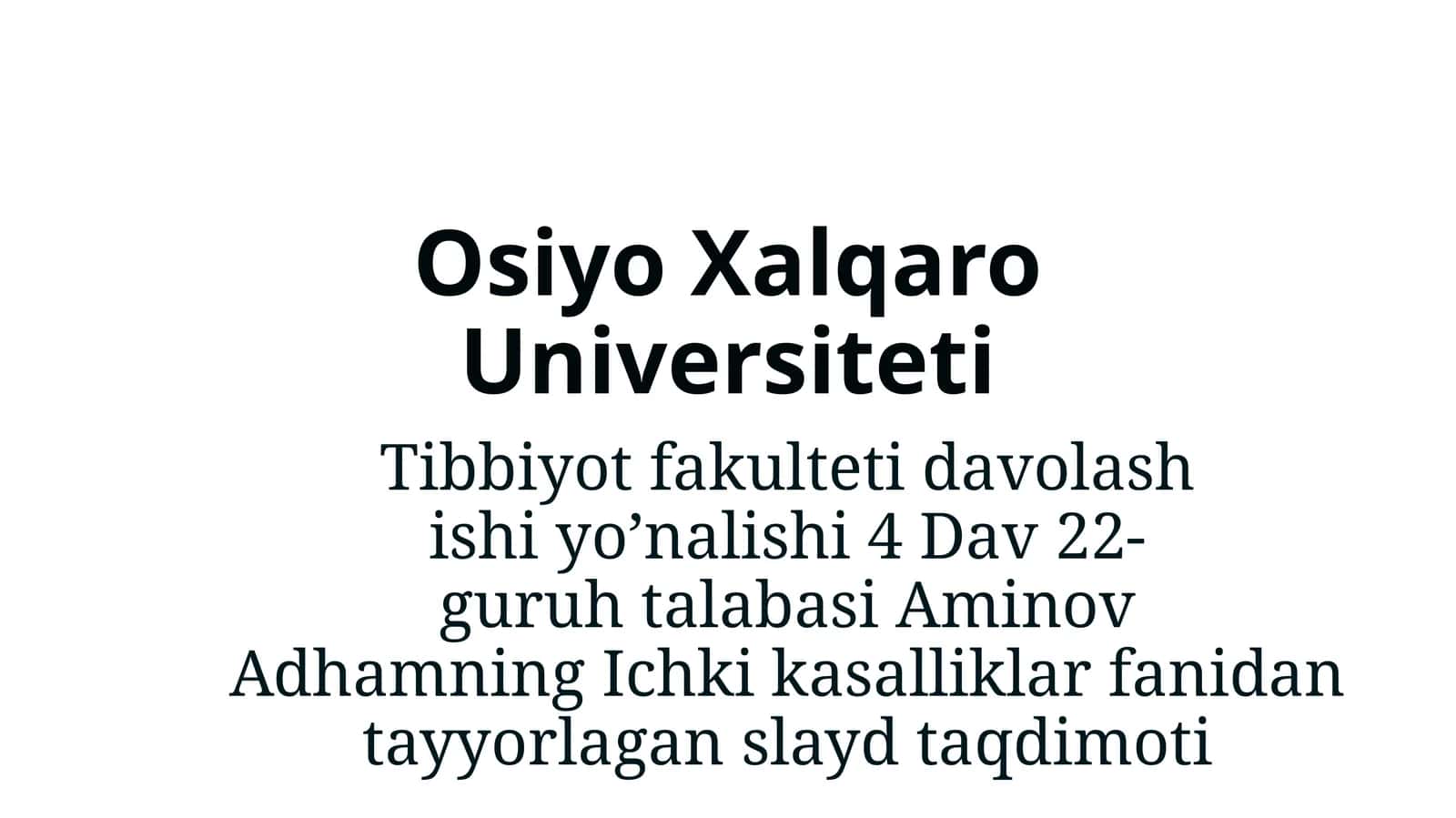 Boʼgʼim kasalliklarini zamonaviy tekshirish usullari. Boʼgʼim sindromini qiyosiy taqqoslash. Birikti