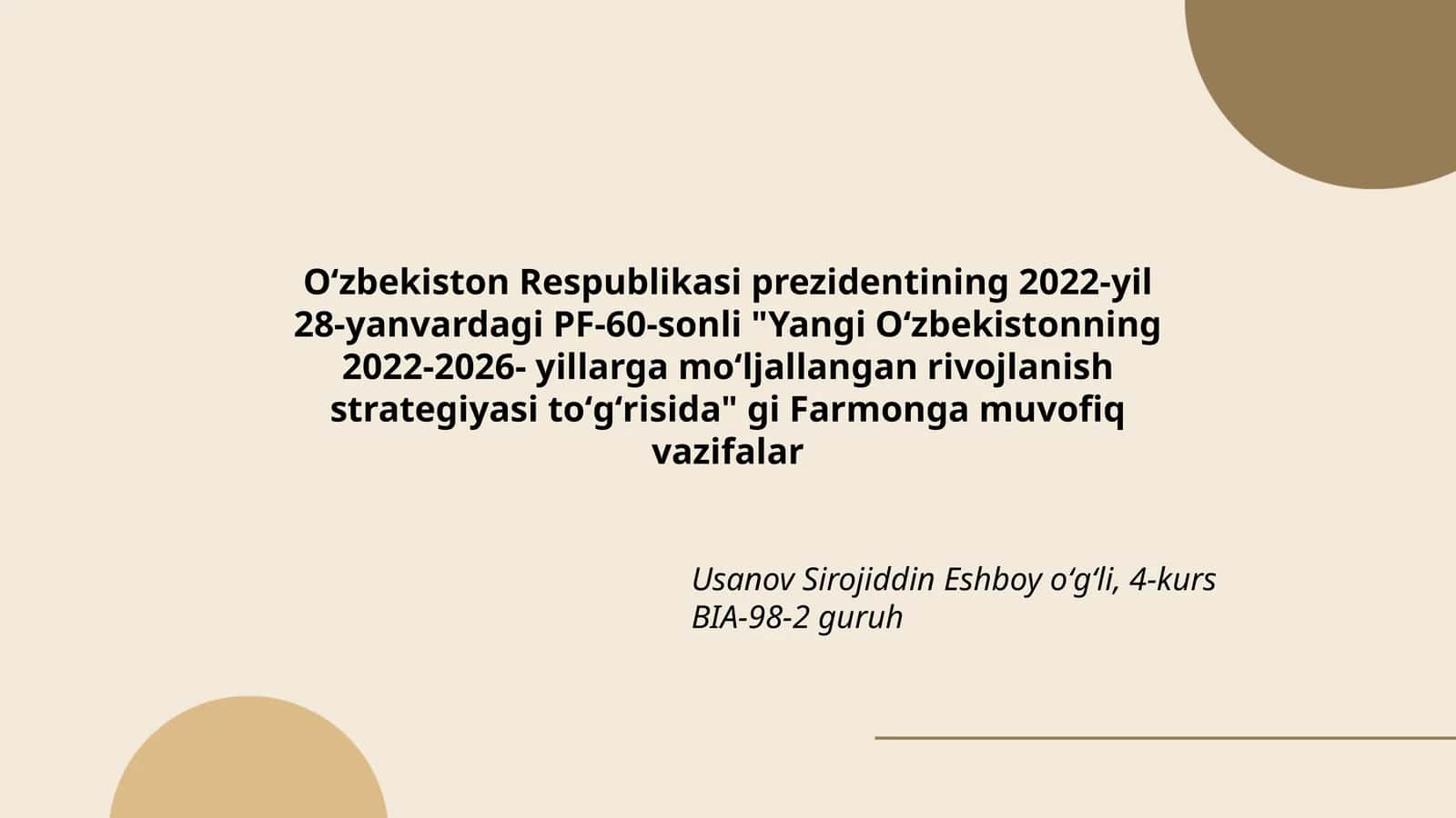 Yangi Oʻzbekistonning 2022-2026- yillarga moʻljallangan rivojlanish strategiyasi