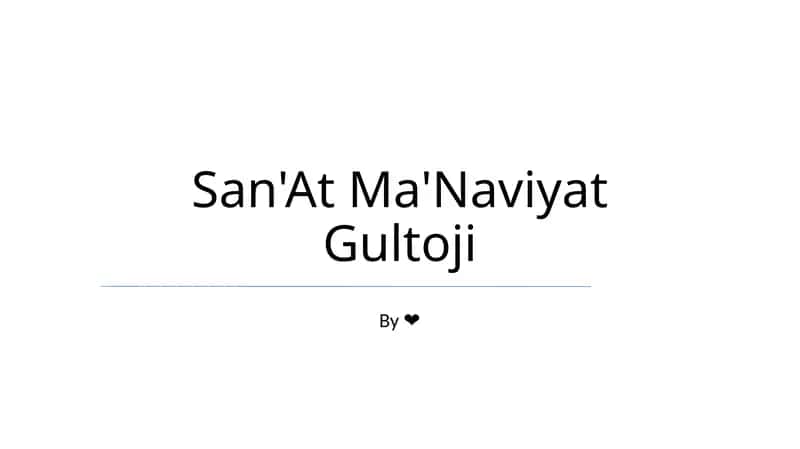 San'at Ma'naviyat Gultoji