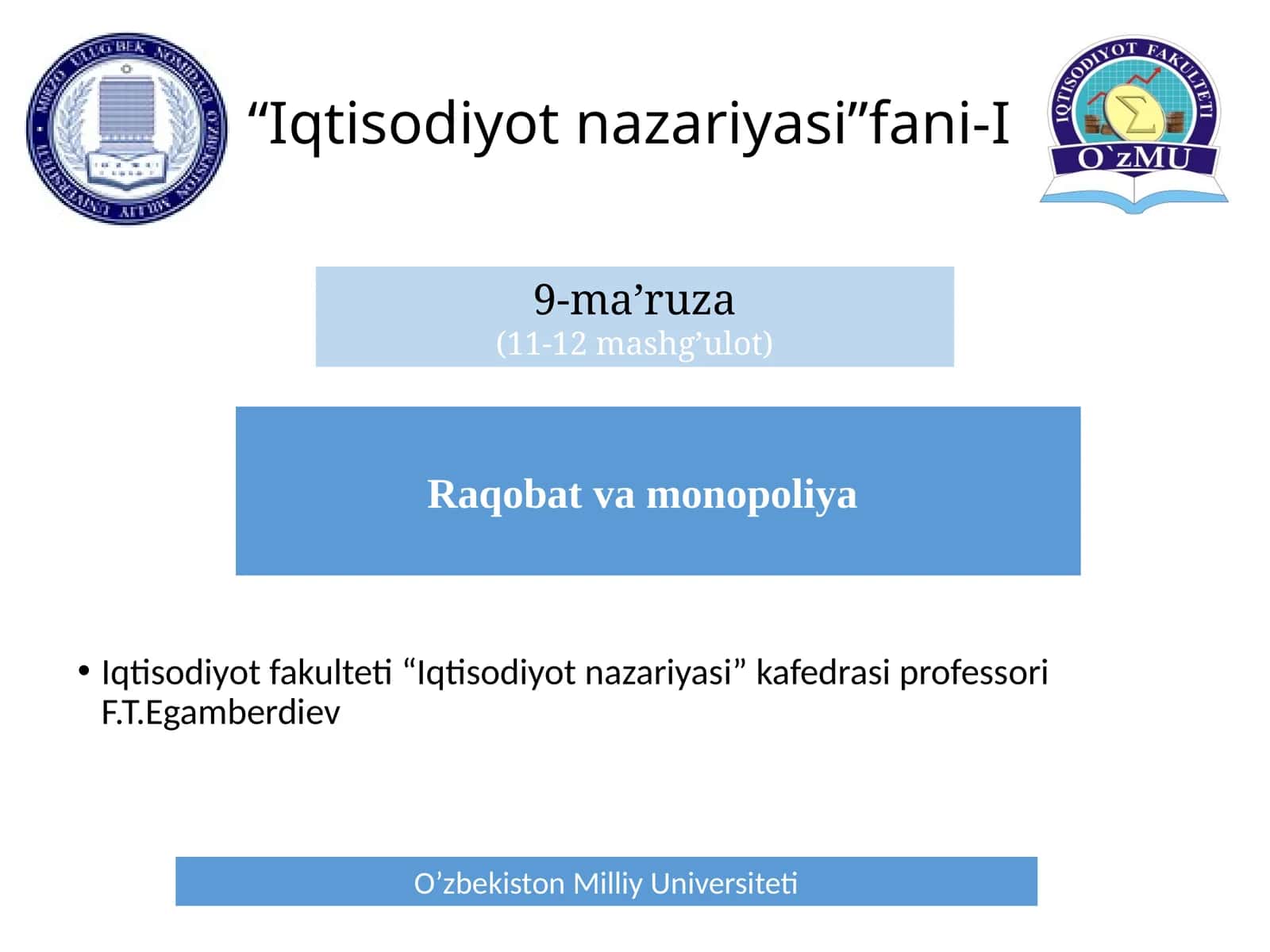 Raqobat va Monopoliya