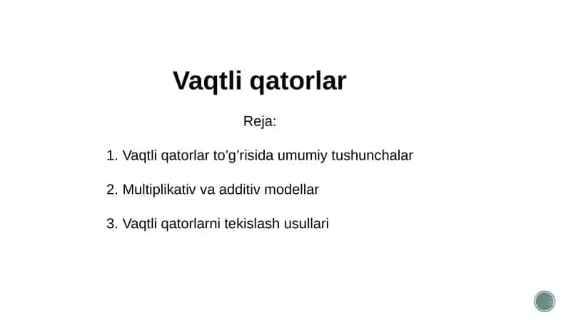 Vaqtli qatorlar