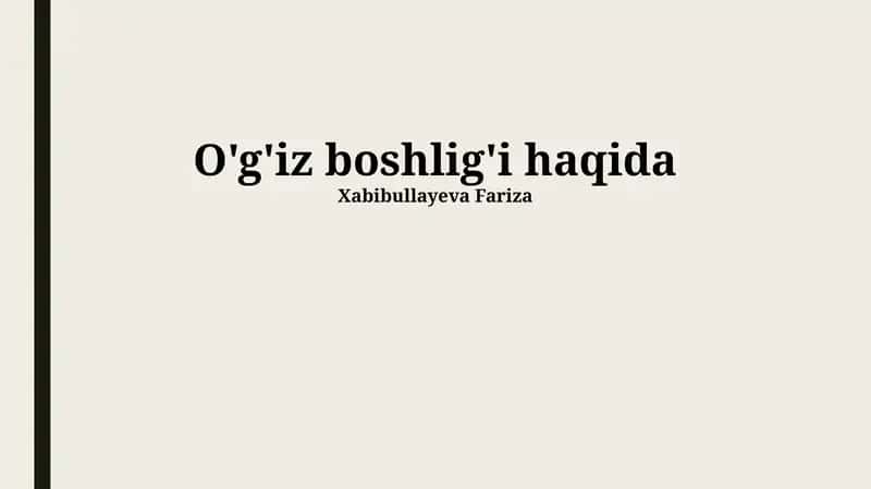 Ogʻiz boʻshligʻining tekshiruvi