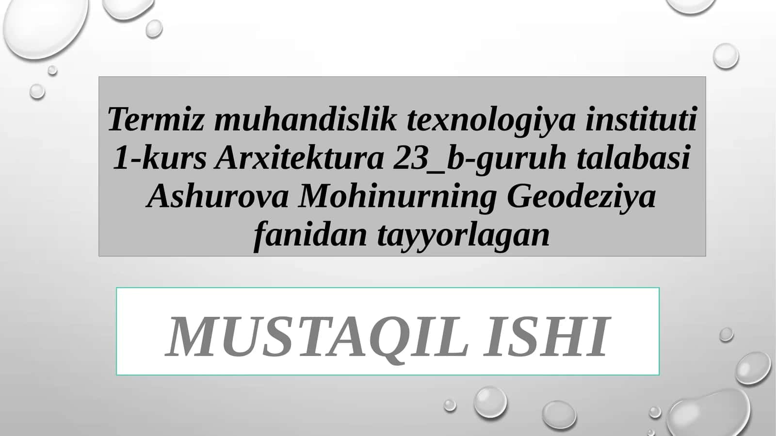 Geodeziya faniga kirish