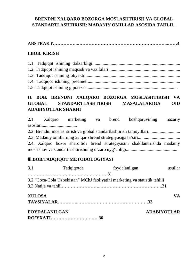MADANIY OMILLAR ASOSIDA TAHLIL