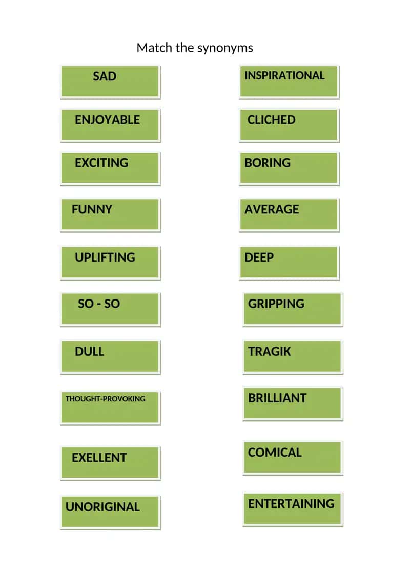 Match the synonyms