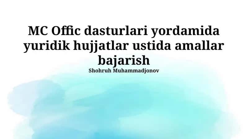 MC Offic dasturlari