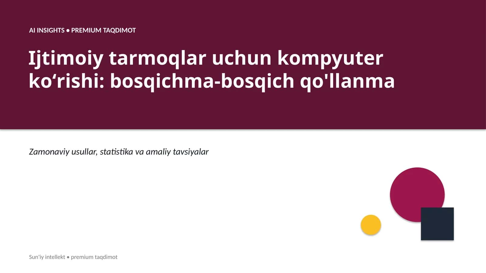 Sun'iy intellekt • premium taqdimot