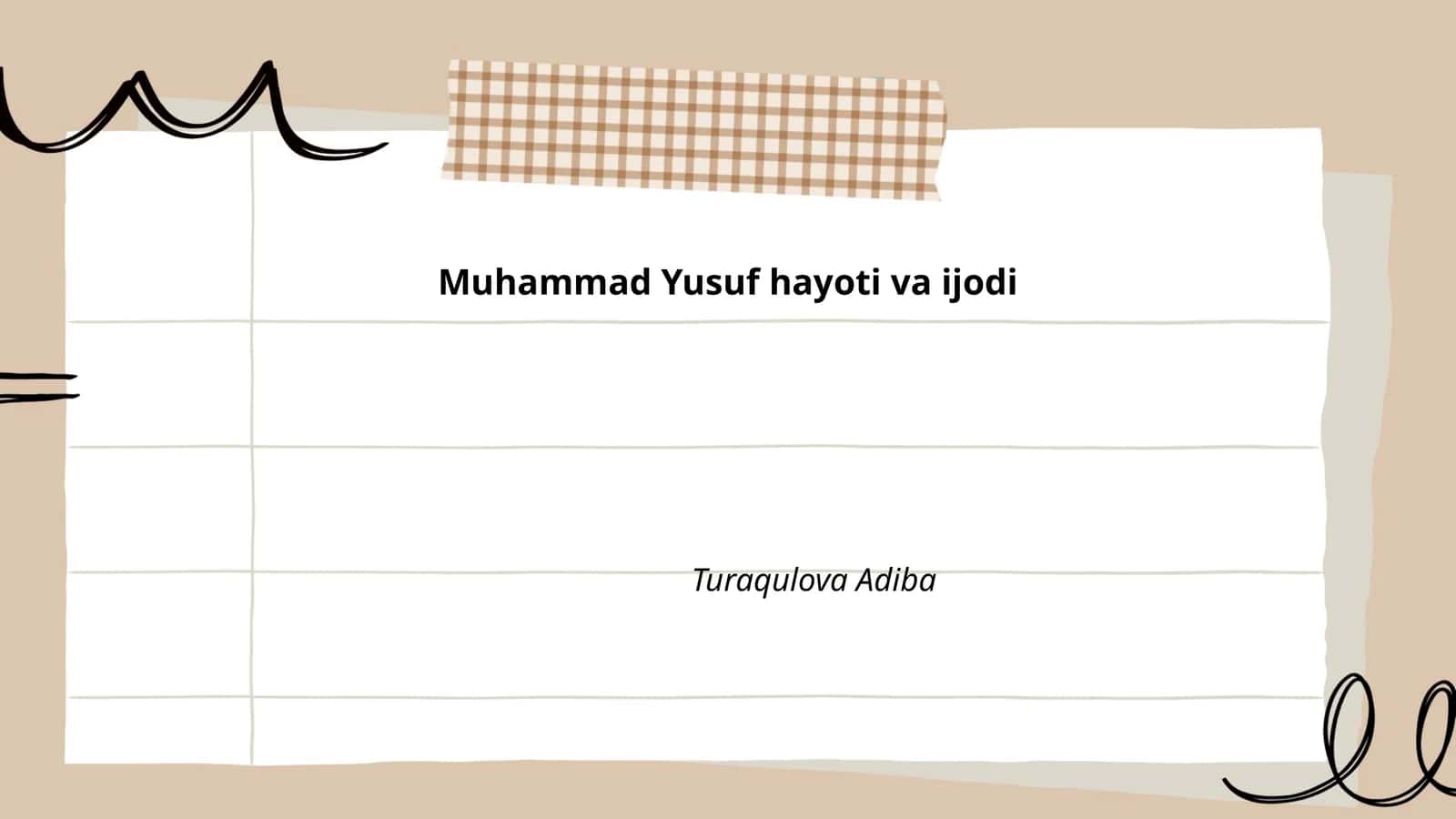 Muhammad Yusuf hayoti va ijodi