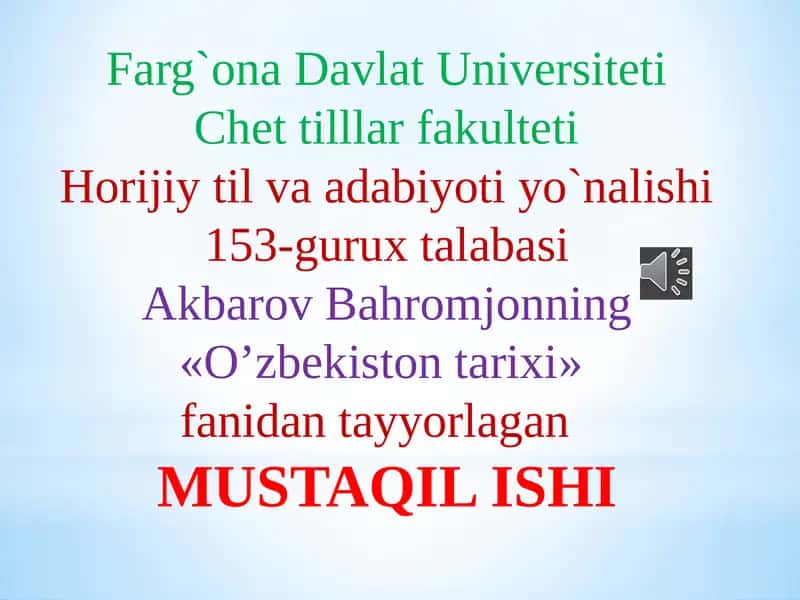 O’zbekiston tarixi