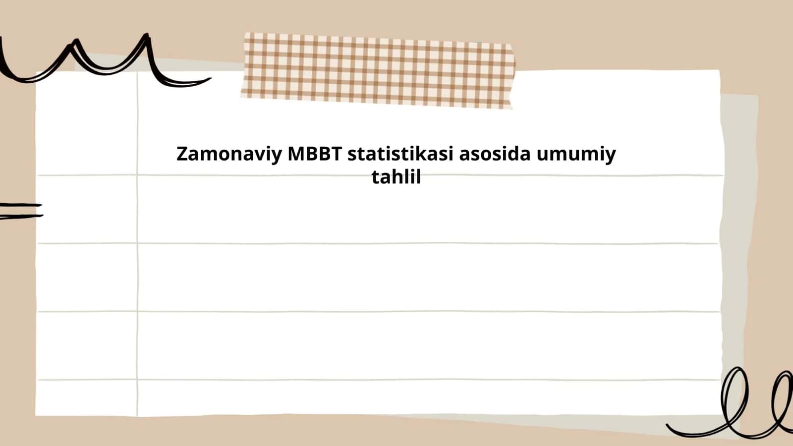 Zamonaviy MBBT statistikasi asosida umumiy tahlil