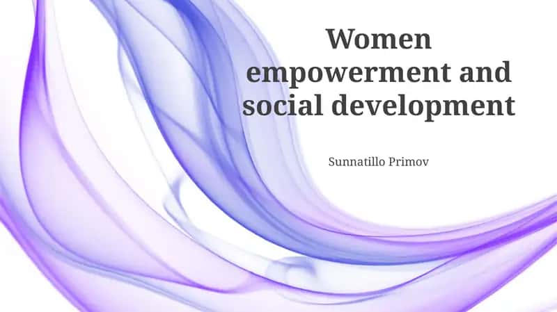 Empowering Women for Social Development