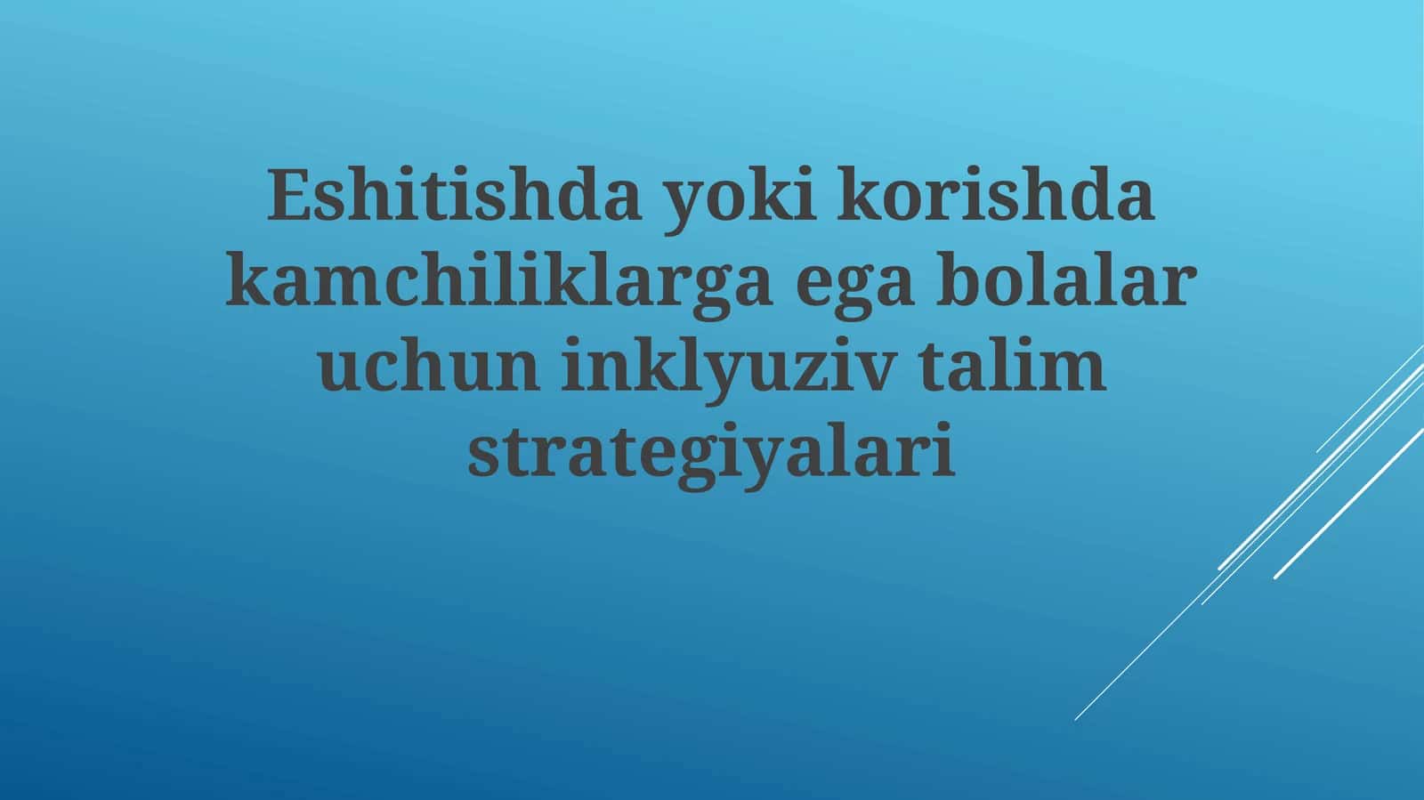 Inklyuziv Ta'lim Strategiyalari