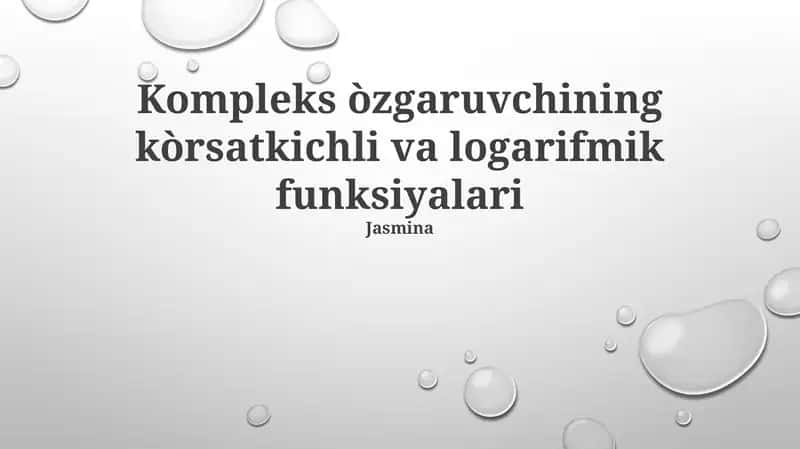 Kompleks eksponent funksiya