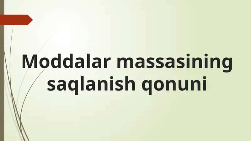 Moddalarni saqlash qonuni