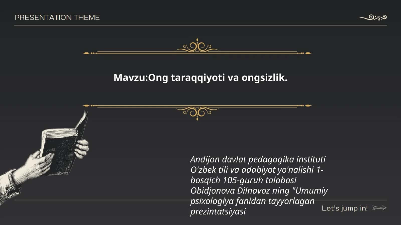 Umumiy psixologiya fanidan tayyorlagan prezintatsiya