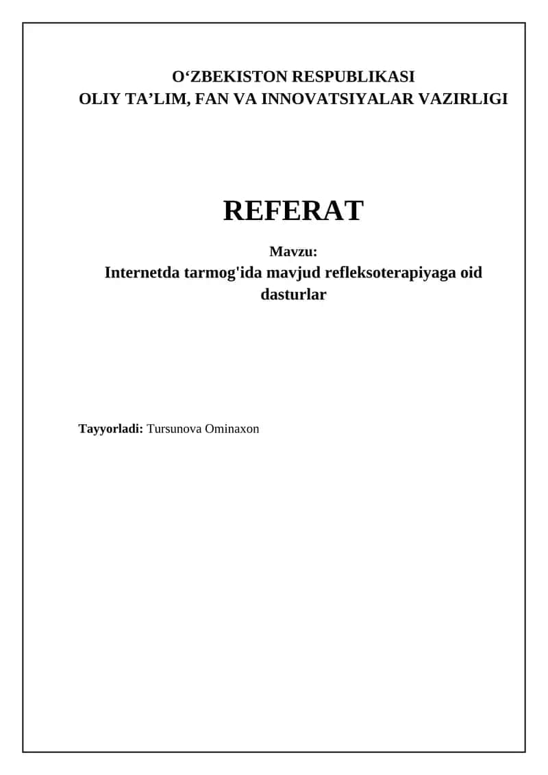 Onlayn Refleksologiya Dasturlari: Ta'rifi, Afzalliklari va Kamchiliklari