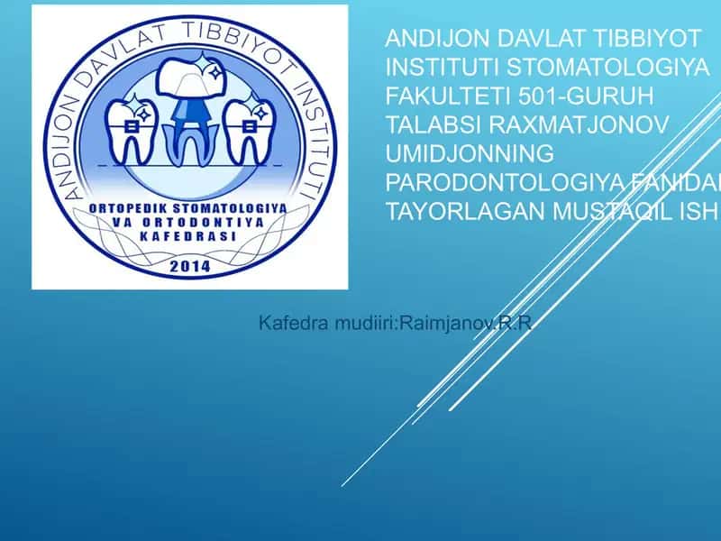Paradontologiya fanidan ta'lim kitobi