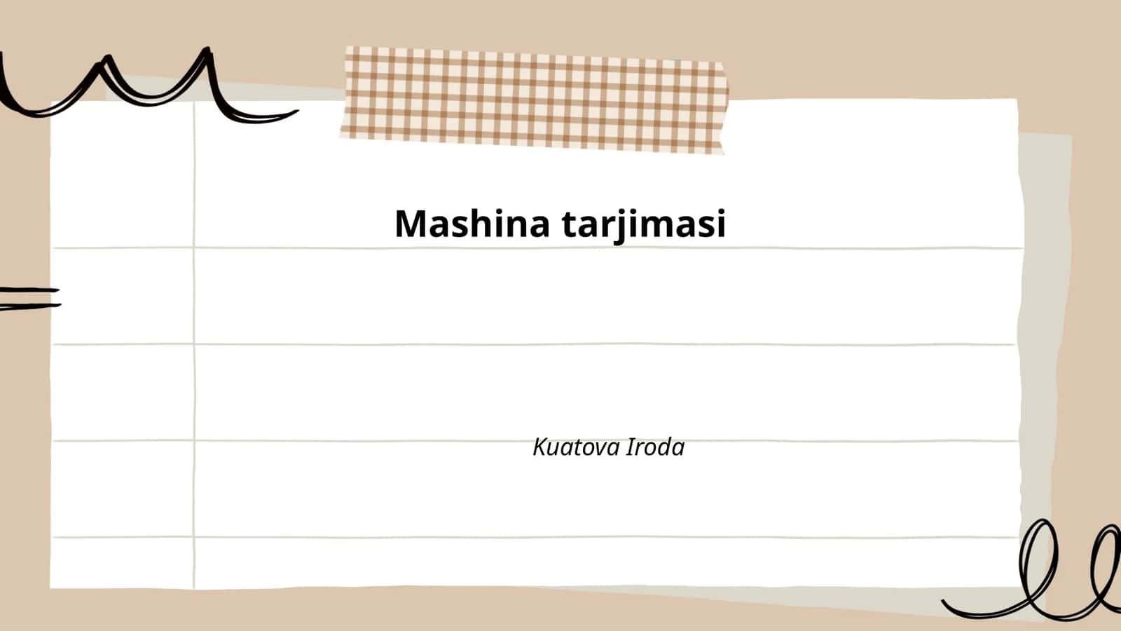 Mashina tarjimasi