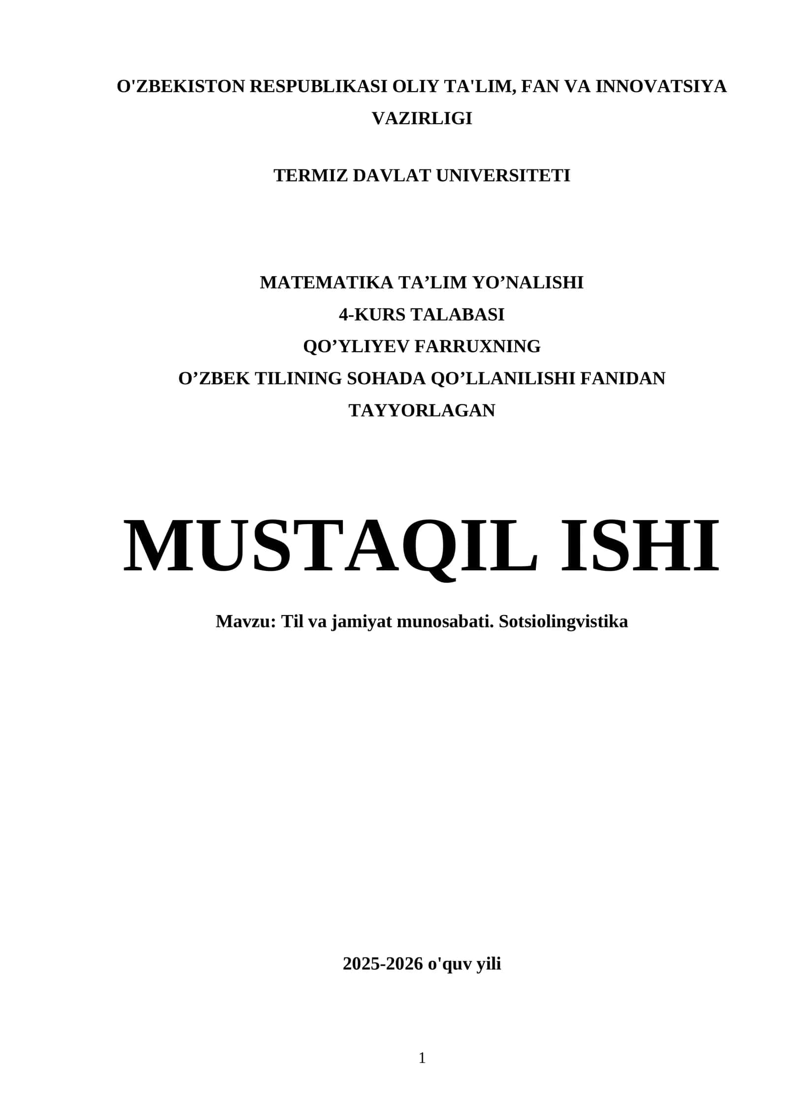 Til va jamiyat munosabati. Sotsiolingvistika