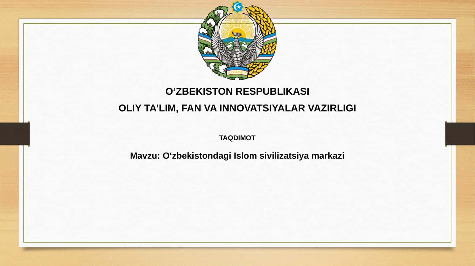 O‘zbekistondagi Islom sivilizatsiyamarkazi