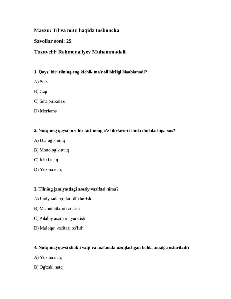 Til va nutq haqida tushuncha